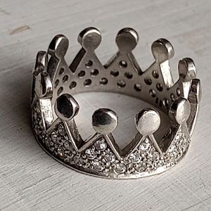 Sterling Crown Ring W/CZs